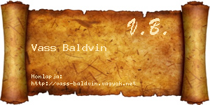 Vass Baldvin névjegykártya